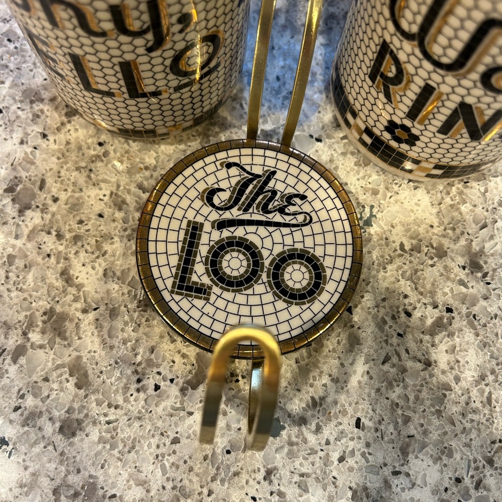 Anthropologie bistro tile Bathroom Set of 3 - Picture 3 of 7